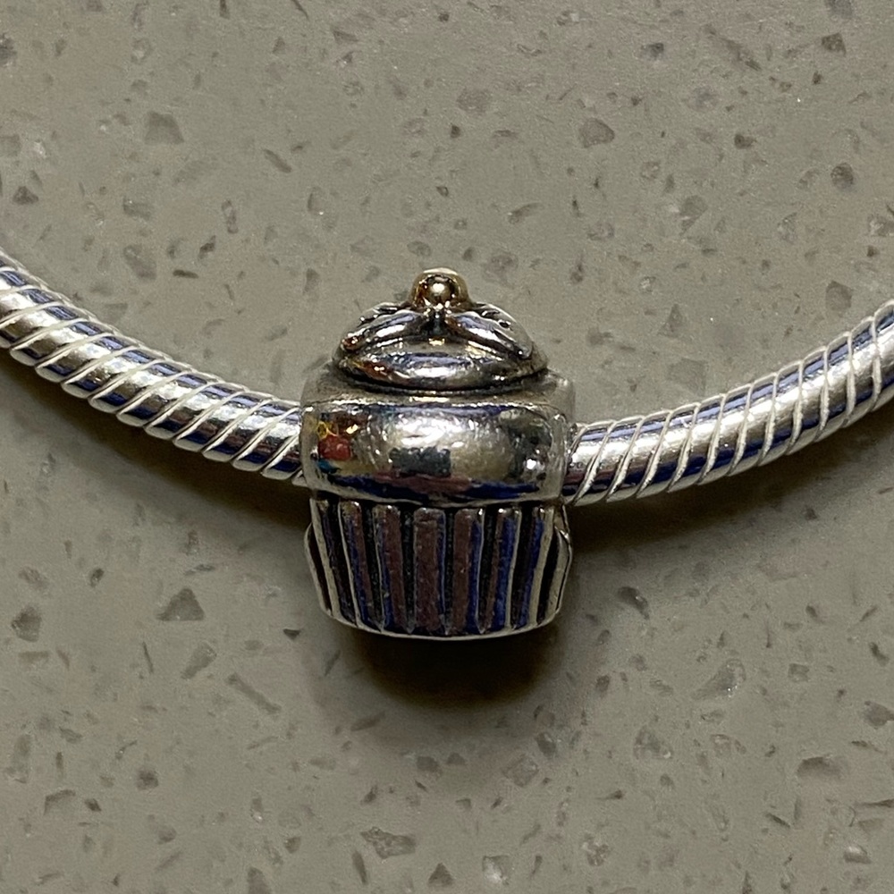 Pandora Two-Tone Retired Cupcake Charm